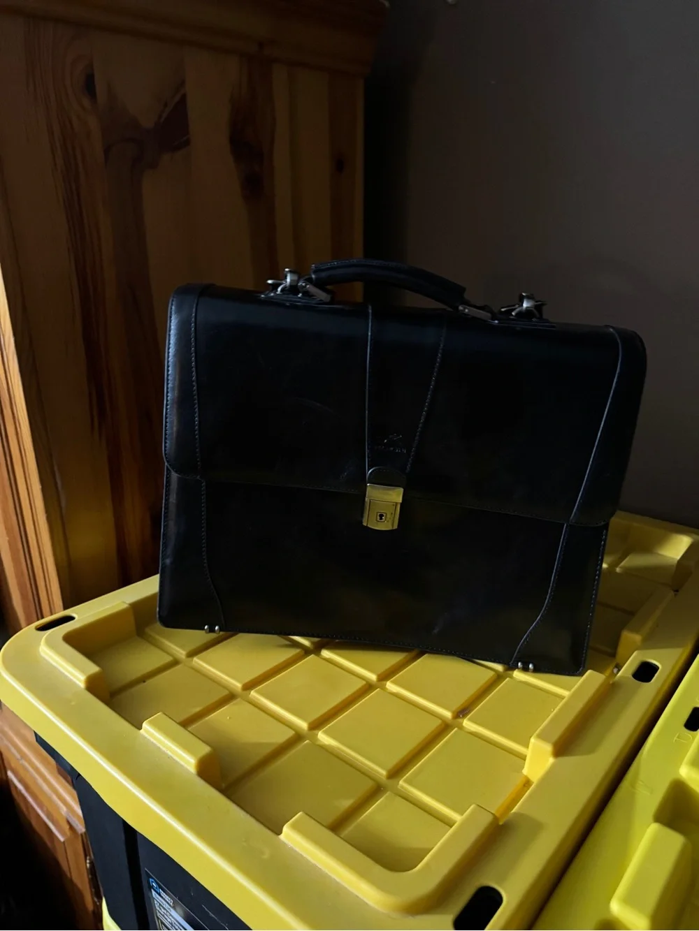 Mancini buffalo Leather Messenger Briefcase for Men